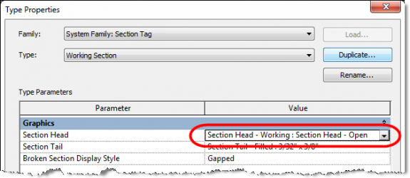 Working Section - Section Head Value