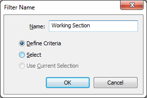 Working Section - Filter Name